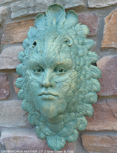 Nature GREENWOMAN HEATHER wall sculpture Garden statue 17