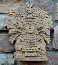 Load image into Gallery viewer, History Aztec Maya Mesoamerica God of Corn Zapotec Deity Vessel wall plaque relief Sculpture www.Neo-Mfg.com 10&quot; p3
