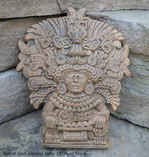 Load image into Gallery viewer, History Aztec Maya Mesoamerica God of Corn Zapotec Deity Vessel wall plaque relief Sculpture www.Neo-Mfg.com 10" p3
