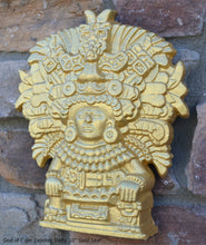 Load image into Gallery viewer, History Aztec Maya Mesoamerica God of Corn Zapotec Deity Vessel wall plaque relief Sculpture www.Neo-Mfg.com 10&quot; p3
