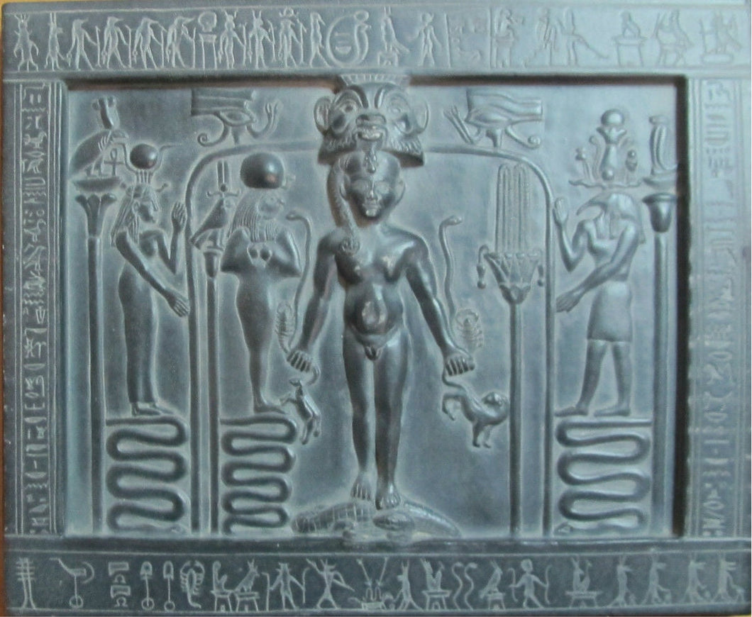 History Egyptian Metternich Stele Magic Stela Sculptural wall relief www.Neo-Mfg.com 8.25