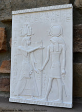 Load image into Gallery viewer, History Egyptian Merneptah &amp; Ra Valley Kings Sculptural wall relief plaque Neo-Mfg 10&quot; d24
