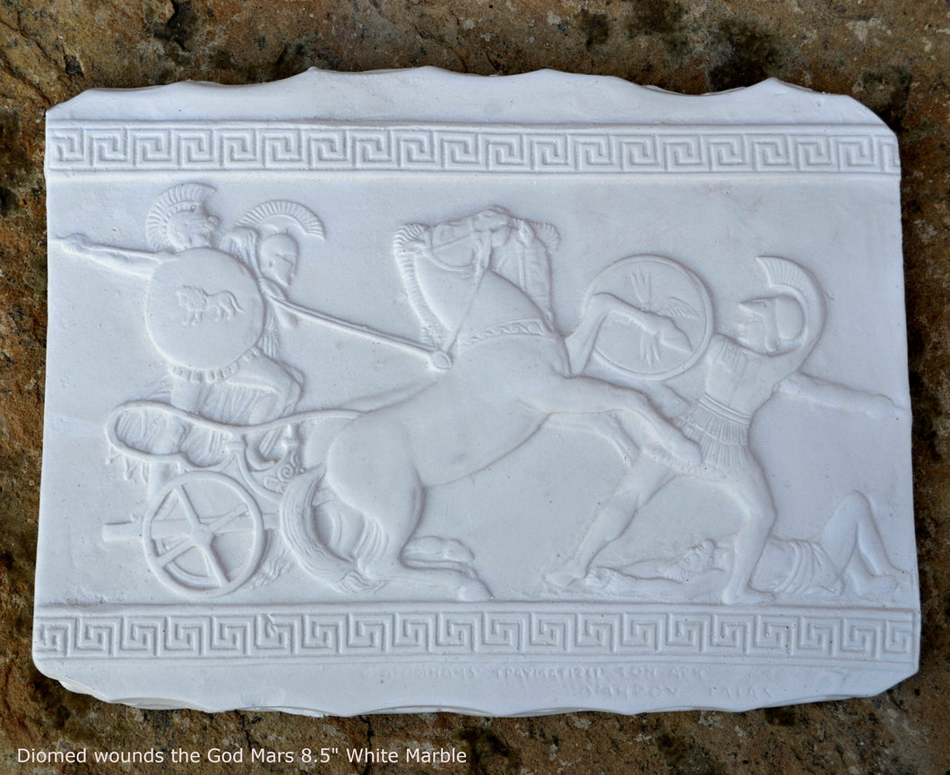 Roman Greek Diomed wounds the God Mars Fragment Sculptural wall relief plaque www.Neo-Mfg.com 8.5