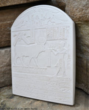 Load image into Gallery viewer, History Egyptian Stela dedicated by Ptolemy V to the bull Buchis 8" Stele Sculptural wall relief www.Neo-Mfg.com b22
