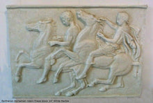 Load image into Gallery viewer, Roman Greek Parthenon Horsemen riders frieze block Artifact Carved Sculpture Statue www.Neo-Mfg.com 14&quot;
