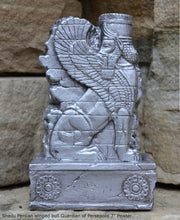Load image into Gallery viewer, Historical Assyrian Shedu Persian winged bull Guardian of Persepolis relief sculpture ancient replica Sculpture www.Neo-Mfg.com 7&quot;
