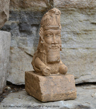 Load image into Gallery viewer, Historical Assyrian Persian Column Capital Man-Bull relief sculpture ancient replica Sculpture www.Neo-Mfg.com 6&quot;
