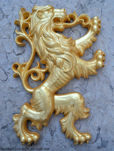 Load image into Gallery viewer, Animal LION Rampant Lowenbrau sculpture wall art frieze www.Neo-Mfg.com 13&quot; medieval right or left face home decor
