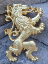 Load image into Gallery viewer, Animal LION Rampant Lowenbrau sculpture wall art frieze www.Neo-Mfg.com 13&quot; medieval right or left face home decor

