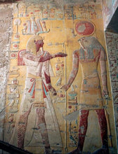 Load image into Gallery viewer, History Egyptian Merneptah &amp; Ra Valley Kings Sculptural wall relief plaque Neo-Mfg 10&quot; d24
