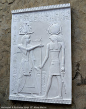 Load image into Gallery viewer, History Egyptian Merneptah &amp; Ra Valley Kings Sculptural wall relief plaque Neo-Mfg 10&quot; d24
