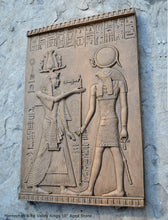 Load image into Gallery viewer, History Egyptian Merneptah &amp; Ra Valley Kings Sculptural wall relief plaque Neo-Mfg 10&quot; d24
