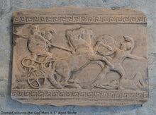 Load image into Gallery viewer, Roman Greek Diomed wounds the God Mars Fragment Sculptural wall relief plaque www.Neo-Mfg.com 8.5&quot;
