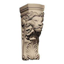 Load image into Gallery viewer, Animal Lion Face with Acanthus Corbel Column plaque Fragment relief www.Neo-Mfg.com 14" each
