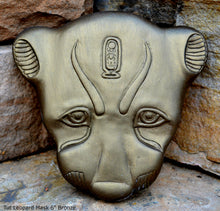 Load image into Gallery viewer, History Egyptian Leopard Mask 6&quot; sculpture wall plaque statue www.Neo-Mfg.com Museum reproduction
