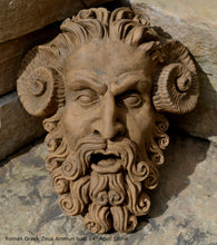 Load image into Gallery viewer, Roman Greek Zeus Ammun bust Sculptural Wall frieze plaque relief www.Neo-Mfg.com 12&quot;
