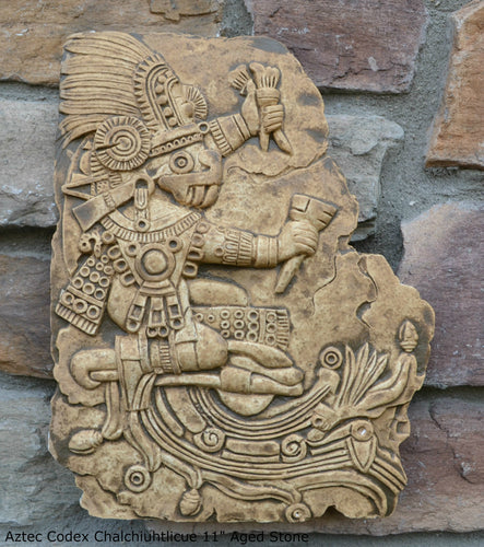 History Aztec Maya Chalchiuhtlicue Artifact Carved Rite Sun Stone Sculpture Statue 11