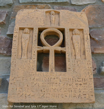 Load image into Gallery viewer, History Egyptian Stele for Senebef and Ipta Artifact Carved Sculpture Statue 17&quot; Tall www.Neo-Mfg.com Museum reproduction
