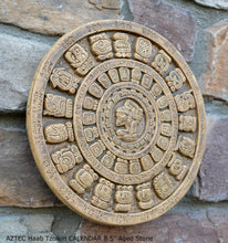 Load image into Gallery viewer, History MAYAN AZTEC Haab Tzolkin CALENDAR Sculptural wall relief plaque 8.5&quot; Museum Quality Neo-Mfg n12
