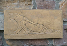 Load image into Gallery viewer, Assyrian Wounded Lioness Lion w/ arrows sculpture wall art frieze www.Neo-Mfg.com 11&quot; e3
