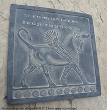 Load image into Gallery viewer, Assyrian Persian Winged Bull Sculpture reproduction art 8&quot; www.Neo-Mfg.com Museum Reproduction g30

