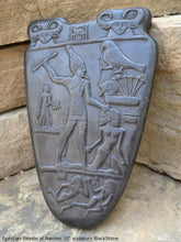 Load image into Gallery viewer, History Egyptian Palette of Narmer Sculptural statue 2 sided www.Neo-Mfg.com 10&quot;
