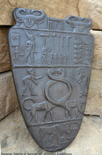 Load image into Gallery viewer, History Egyptian Palette of Narmer Sculptural statue 2 sided www.Neo-Mfg.com 10&quot;
