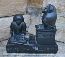 Load image into Gallery viewer, History Egyptian Royal Scribe Nebmeroutef and God Thôt statue Sculpture museum reproduction art 8&quot; www.Neo-Mfg.com home decor relief
