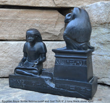 Load image into Gallery viewer, History Egyptian Royal Scribe Nebmeroutef and God Thôt statue Sculpture museum reproduction art 8&quot; www.Neo-Mfg.com home decor relief
