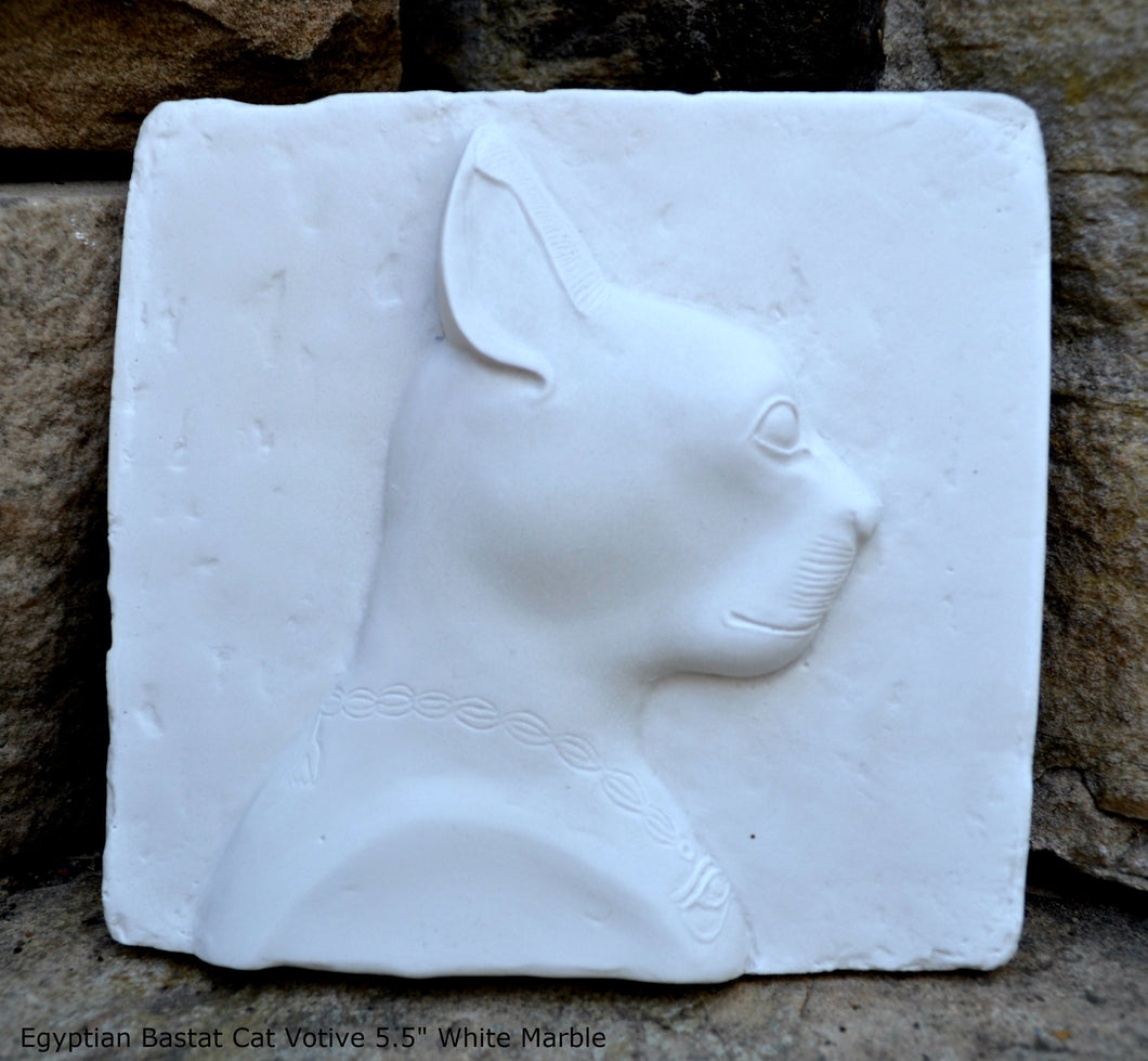 History Egyptian Bastat Cat Votive Sculptural wall relief bust Neo-Mfg 5.5