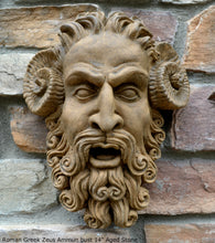 Load image into Gallery viewer, Roman Greek Zeus Ammun bust Sculptural Wall frieze plaque relief www.Neo-Mfg.com 12&quot;
