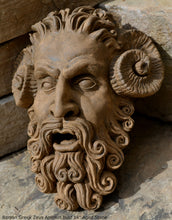 Load image into Gallery viewer, Roman Greek Zeus Ammun bust Sculptural Wall frieze plaque relief www.Neo-Mfg.com 12&quot;
