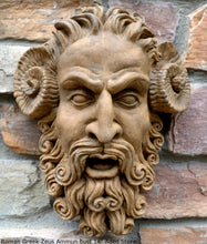Load image into Gallery viewer, Roman Greek Zeus Ammun bust Sculptural Wall frieze plaque relief www.Neo-Mfg.com 12&quot;
