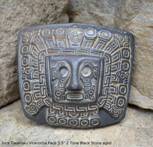 Load image into Gallery viewer, Inca Viracocha Tiwanaku Face Gateway sun Sculptural wall relief plaque 3.5&quot; www.Neo-Mfg.com home decor
