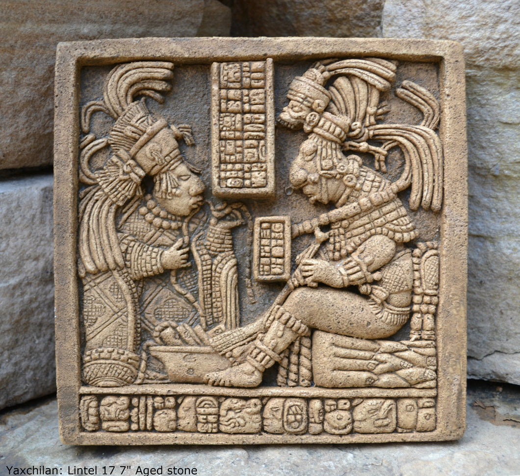 Aztec Mayan Lintel 17 Yaxchilan Plaque Artifact Sculpture 7