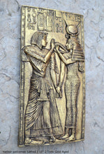 Load image into Gallery viewer, Egyptian Hathor welcomes Sethos I Sculpture museum reproduction art 10&quot; www.Neo-Mfg.com home decor Isis e19
