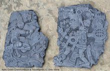 Load image into Gallery viewer, History Aztec Maya Artifact Carved Tezcatlipoca &amp; Chalchiuhtlicue Sculpture Statue 11&quot; Tall www.Neo-Mfg.com Wall art Codex 2 pc set
