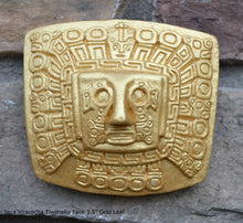 Load image into Gallery viewer, Inca Viracocha Tiwanaku Face Gateway sun Sculptural wall relief plaque 3.5&quot; www.Neo-Mfg.com home decor
