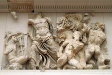 Load image into Gallery viewer, Roman Greek Zeus &amp; Porphyrion, Gigantomachy Frieze, Pergamon Altar, East Artifact Carved Sculpture Statue 10" www.Neo-Mfg.com Museum d9
