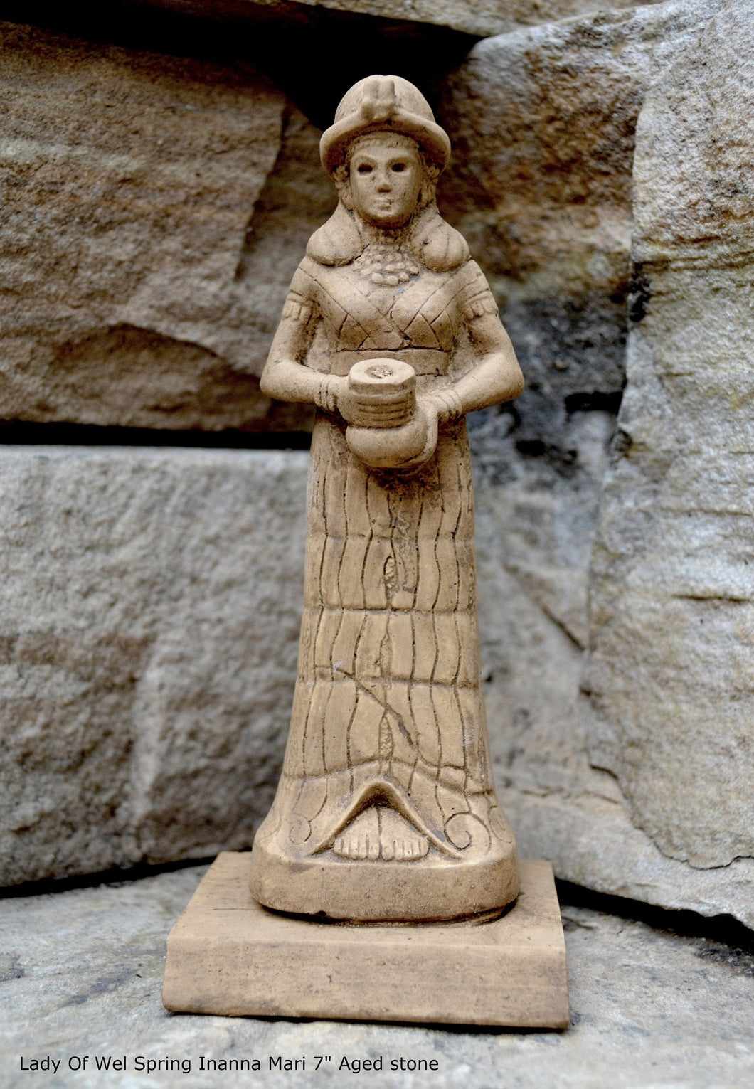 Assyrian Sumerian Goddess Inanna Ishtar Mari Lady Of Wel Spring Sculpture Statue 7