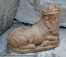 Load image into Gallery viewer, Assyrian Androcephalous bull Babylonian statue fragment replica Mesopotamian sculpture Artifact 5.5&quot; www.Neo-Mfg.comStatuette of an
