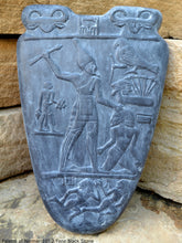 Load image into Gallery viewer, History Egyptian Palette of Narmer Sculptural statue 2 sided www.Neo-Mfg.com 10&quot;
