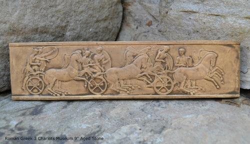 History Roman 3 Chariots Stela Fragment Sculptural wall relief plaque www.Neo-Mfg.com 9
