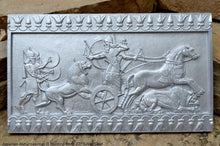 Load image into Gallery viewer, Assyrian Ashurnasirpal II hunting lions Carving sculpture wall plaque 27&quot; www.Neo-Mfg.com
