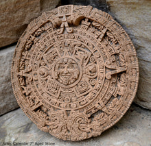 Load image into Gallery viewer, History MAYAN AZTEC CALENDAR Sculptural wall relief plaque 7&quot; www.Neo-Mfg.com b9
