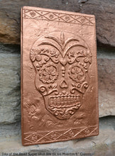 Load image into Gallery viewer, Aztec Mexican Day of the Dead Sugar skull Dia de los Muertos Sculptural wall relief plaque www.Neo-Mfg.com 6&quot; k29
