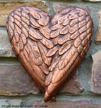 Load image into Gallery viewer, Angel Wings HEART wall sculpture statue plaque Neo-Mfg 10" n16

