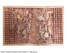 Load image into Gallery viewer, Aztec Mayan Temple Foliated Cross Tablet Sculpture 17&quot; www.Neo-Mfg.com Plaque relief carving
