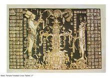 Load image into Gallery viewer, Aztec Mayan Temple Foliated Cross Tablet Sculpture 17&quot; www.Neo-Mfg.com Plaque relief carving
