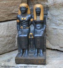 Load image into Gallery viewer, Egyptian Sennefer and Senay seated sitting statue Sculpture 7" www.Neo-Mfg.com museum reproduction
